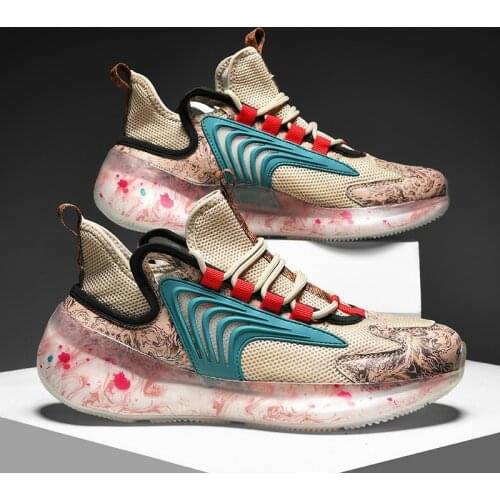 High Top Casual Shoes Men Breathabe Lace Up Mesh Pop-corn Sneakers Men Sock Shoes Big Size Custom Logo Packing For Drop Shipping