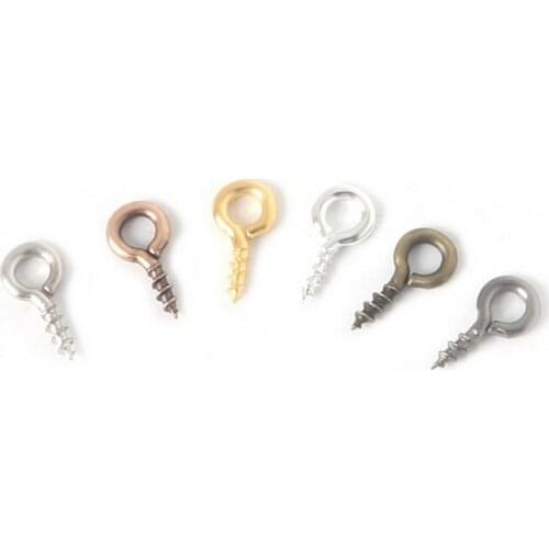 Hot 9x4mm 200pcs Small Tiny Mini Eye Pins Eyepins Hooks Eyelets Screw Threaded Silver Clasps Hooks For Jewelry Findings