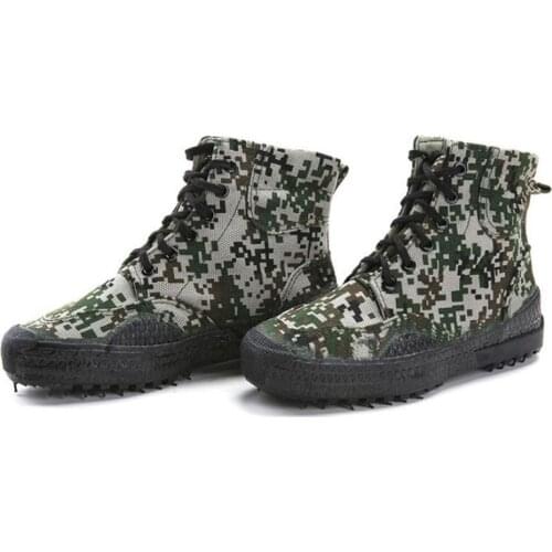 New Mens Fashion Casual Camouflage Shoes Mens Labor Insurance Liberation Rubber Shoes Jungle Canvas High-top Training Shoes