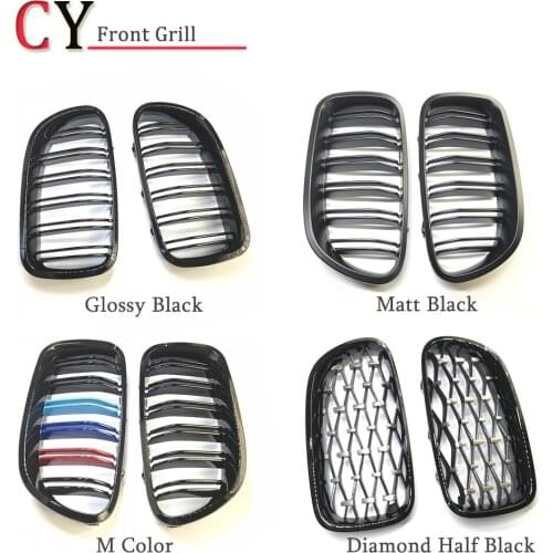 1 Pair 5 Series F10 Glossy/Matt/M-Color Black Dual Slat M5 Style Front Kidney Grille Grill For BMW F10 520i 523i 525i 530i 535i