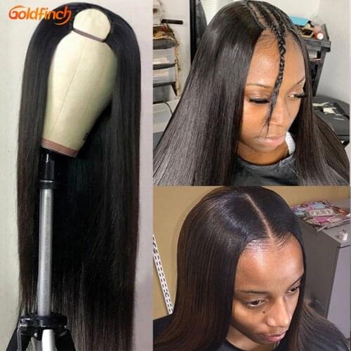 Straight U Part Clip In Wig Human Hair Raw Indian Hair Wig Cheap Human Hair U Part Wig For Black Women No Glue Straight Hair Wig