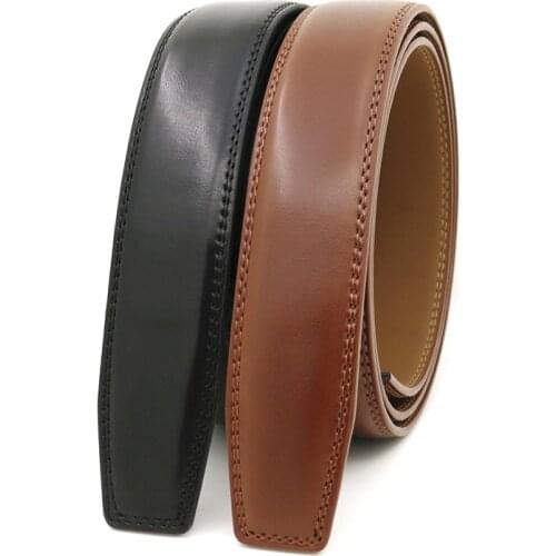 Mens Automatic Belt Strap Genuine Leather Belt Body No Buckle Cowhide Black Brown Belts cinturones para hombre