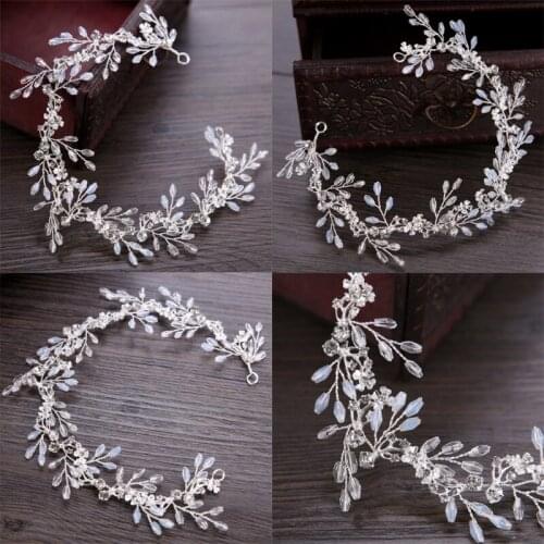Wedding Headband Bohemian Bridal Headpiece Bride Hair Band White Crytal Flower Bridal Headbands Wedding Bridal Accessories