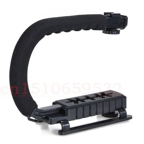With Tracking number U Shape Flash Camera Bracket Stand Grip Holder Black For DV Camcorder