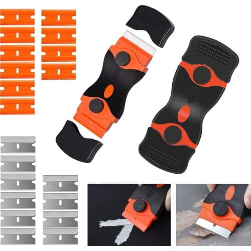 Ceramic Hob Scraper, Label Removal Tool, with 20Pcs Replacement Scraper Blade, Used to Remove Stains on Furniture and Glass