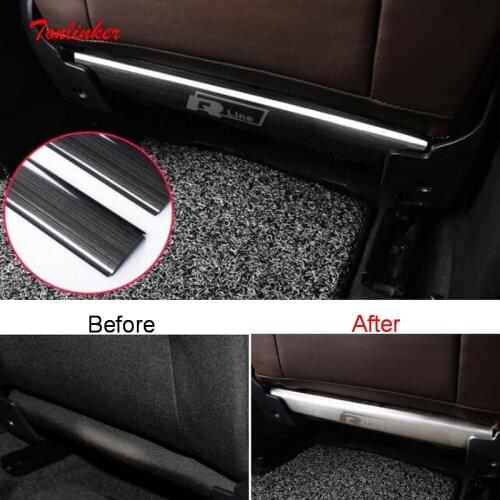 Tonlinker Interior Seat back Anti-dirty Cover Sticker for Volkswagen Sharan 2014-19 Car Styling 2 PCS Stainless Steel sticker