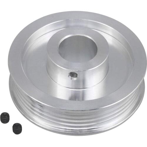 V-Type Belt Pulley 5 Slots with 2 Screw 10mm Inner Hole Dia 58mm Dia