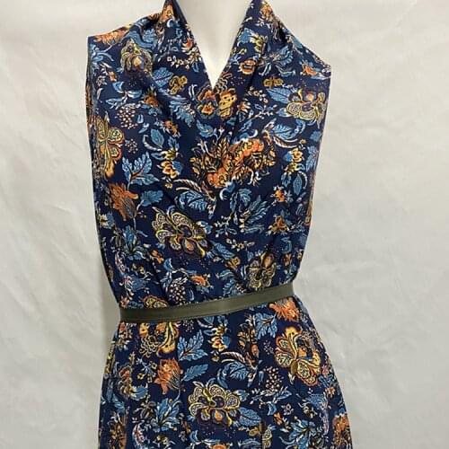 Vintage floral printing Bohemia style 100% pure silk crepe de chine fabric for dress,SCDC1336