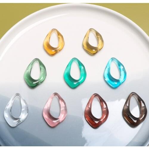 10pcs Summer Colorful Glass Irregular Transparent Diamond Drop Pendant DIY Handmade Ornament Earrings Accessories Material