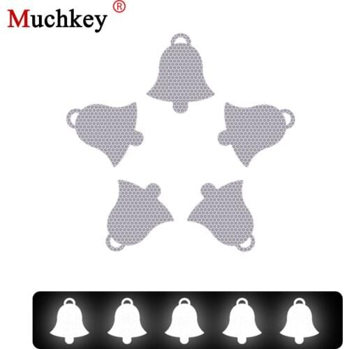 10Pcs Christmas Bell Shape Reflective Strips Car Self Adhesive Reflector Stickers Motorcycle Bicycle Funny Decoration Decals