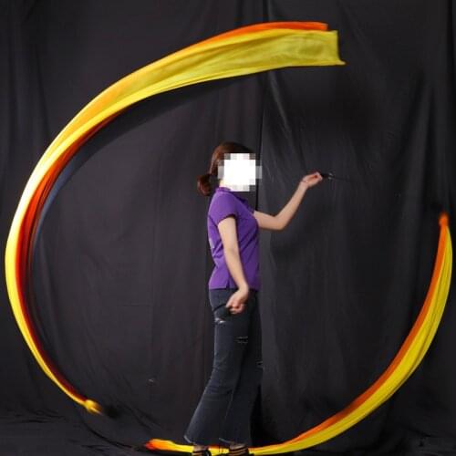 100% Silk Performance Veil Dancer Contrast Colors Light Texture Rectangular Scarf Belly Dance Rainbow Veil+POI Ball Accessories