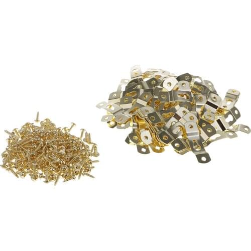 100 Pieces Metal Keyhole Hanger Fasteners for Picture Frames Mirrors Cabinet