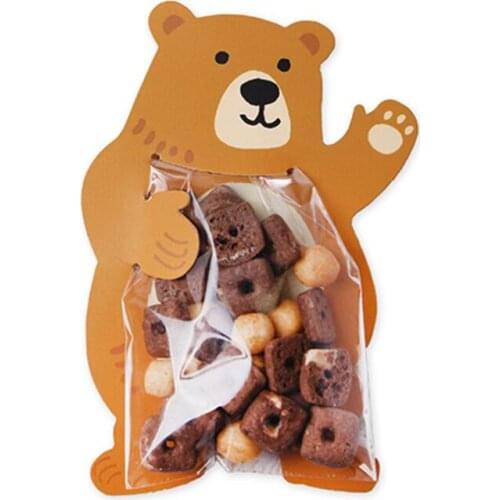 100 pcs Wholesale Animal Baby Shower Birthday Party Cute Gift Bags Candy Bags Cookie Bags Bear Box Greeting Cards dog Rabbit