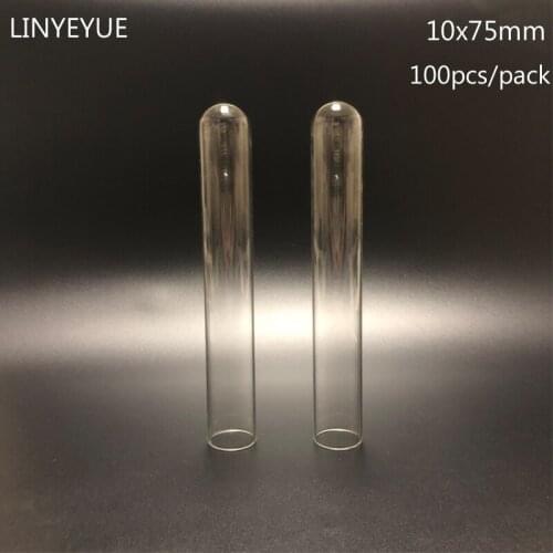 100 pieces/pack 10x75mm lab Glass Test tube U-shape Bottom Small Laboratory Glass Tube