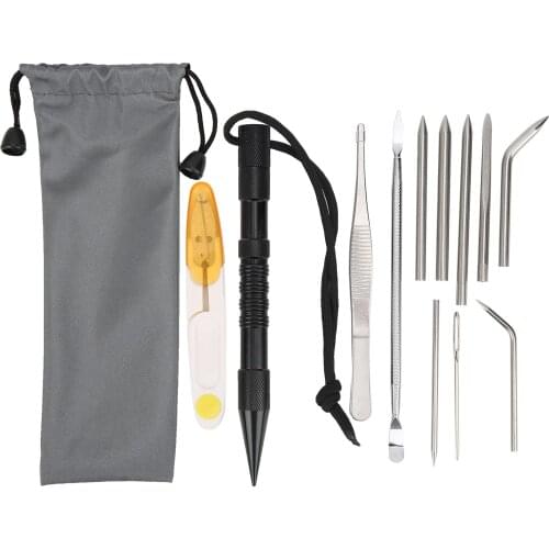 12Pcs 14pcs/set Paracord Knitting Tool Aluminium Parachute Cord Needles Set Bracelets DIY Knitting Tool Umbrella Rope Needle Set