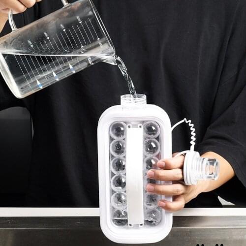 2 In 1 Ice Cube Maker Water Bottle Ice Ball Making Mould Ice Bucket Round Tray Craft Mold Bar Kitchen Tool Making Ice Hockey Cup