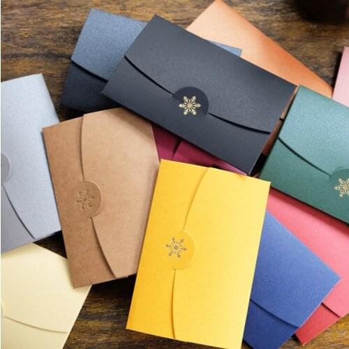 2020 new 17.4*11CM christmas Greeting Card Name Card Envelope Hot Stamping Snowflake Pearlescent Paper Envelopes