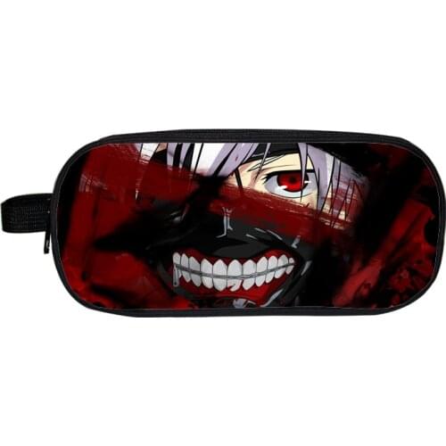 Anime Tokyo Ghoul Kaneki Ken Boys Girls Cartoon Pencil Case Bag School Pouches Children Student Pen Bag Kids Purse Wallet Gift