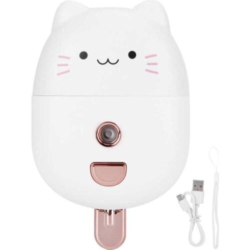 Aroma Diffuser Fogger Spray Moisturizer Cute Cat Portable 40ml Mini USB Rechargeable Water Replenishment Alarm 2 in 1 Mist
