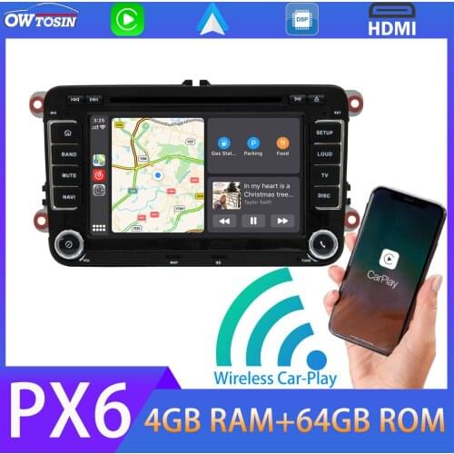 PX6 Android 10.0 Car GPS Navigation Radio For VW Bora Jetta Passat CC Touran Tiguan SeatLeon Toledo Skoda Auto DSP CarPlay HDMI