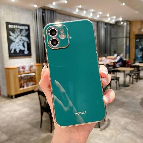 Boucho Luxury plating Silicone Phone Case For iPhone 12 Mini Pro Max 11 Pro Max XS X 7 8 plus SE XR Electroplate Soft Cover Case