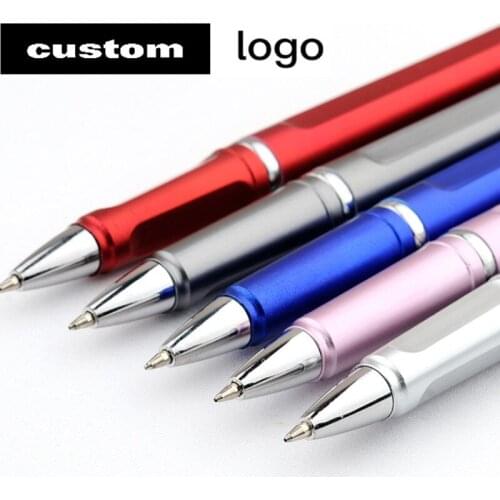 Colorful Paint Light U-shaped Pen Clip Metal Pen Custom LOGO Text Engraving Advertising Pen Office School Stationery Wholesale