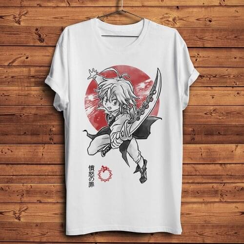 Dragon Sin of Wrath Meliodas anime tshirt men new white casual short sleeve unisex The Seven Deadly Sins streetwear t shirt