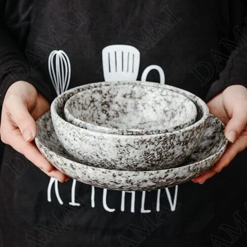 European Ceramic Plate Set Retro Decorative Western Steak Dish Restaurant Serving Trays Kitchen Dinner Set Plates and Dishes