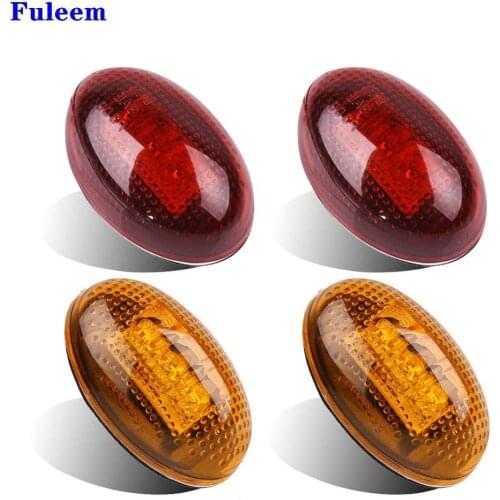 Fuleem 4PCS Amber Red LED Dually Bed Front/Rear Side Fender Marker Light For 1999-2010 Ford F150 F350