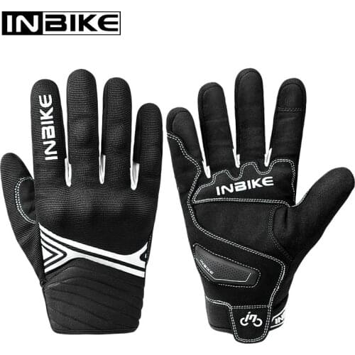 INBIKE 2021 Winter Cycling Gloves Men Thickened Keep Warm MTB Bike Motorcycle Gloves Waterproof Touch Screen Road Bicycle Gloves