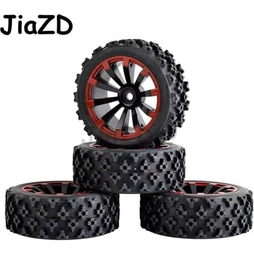 4pcs RC 1/10 Buggy Wheels & Tires 12mm Hex wear-resisting of a sponge on the road of the road race Desert Plum blossom pattern