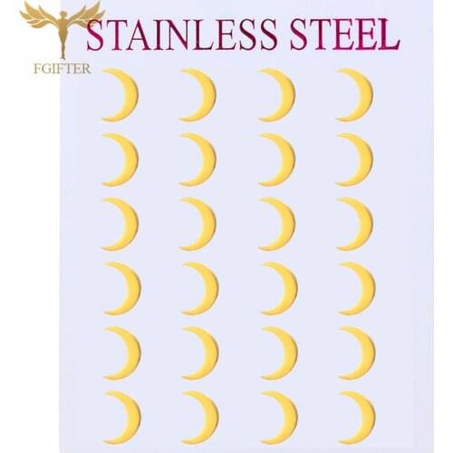 Minimalist Stud Earrings Mini Moon Stud Earrings Set Golden Stainless Steel Accessories Sweet and Cute Womens Small Jewelry