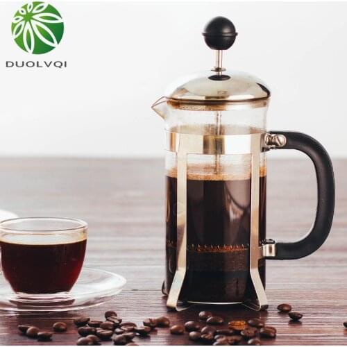 Multifunctional French Presses Coffee Pot Durable Coffee Kettle Teapot Practical Coffee Maker Stainless Steel Glass Coffeeware