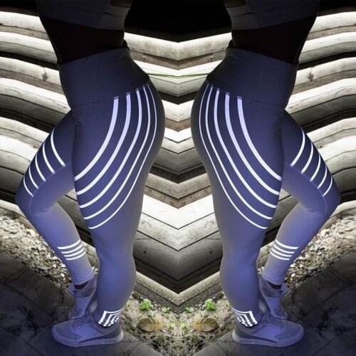 Fashion Women Slim High Waist Elasticity Leggings Fitness Printing leggins Breathable Woman reflective plus size Pants