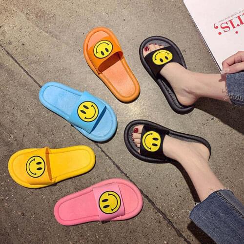 2020 new summer smiling face non-slip children sandals indoor slipper cartoon parents-children slippers