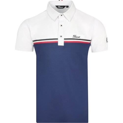 Polyester Golf Clothing Mens 4-color Short-sleeved T-shirt Outdoor Sports Breathable and Quick-drying Free Ship