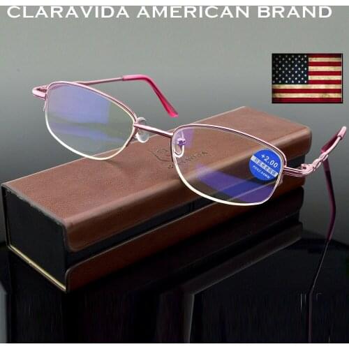 Titanium Alloy Frame Fashion Pink Ladies Women Portable Reading Glasses +0.75 +1.00 +1.25 +1.5 +1.75 +2.00 +2.25 +2.5 +2.75 To+4