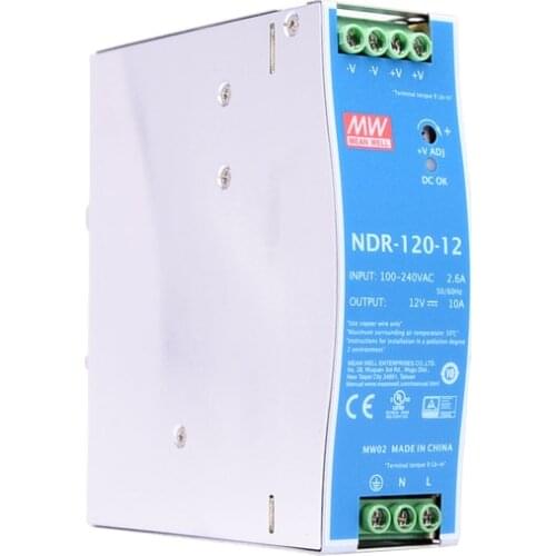 Original Mean Well NDR-120 series meanwell DC 12V 24V 48V 120W Single Output Industrial DIN Rail Power Supply