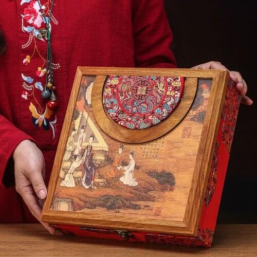Gift Seal Box Tea Caddy Wooden Square Box China Large Kung Fu Tea Caddy Luxury Storage Caixa De Cha Kitchen Supplies DE50CY