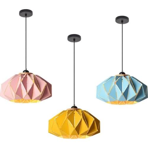 Loft Style Iron Geometry Droplight Lamp Home Decor Modern LED Pendant Light Fixtures Dining Room HangingLamp Indoor Lighting