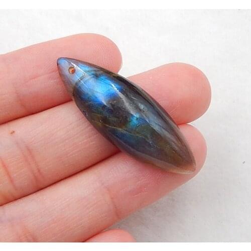 Natural gemstone Labradorite Pendant Bead,semiprecious jewelry pendant,35x13x6mm,3.5g