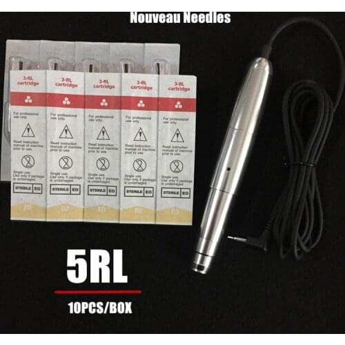 Promotion 10pcs lot 5RL Disposable Sterilized Permanent Makeup Micropigmentation Machine Cartridge Eyebrow Tattoo Needle
