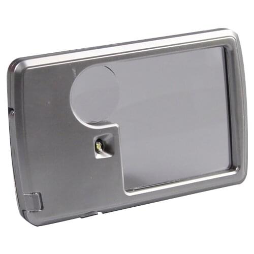 Without battery Handheld LED Magnifier Portable 3X 6X Magnifying Glass Ultra-thin Magnifying Glass with Led Light Jewelry Loupe