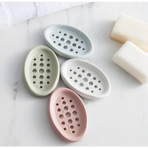 Silica gel Soap Dish Silicone Soap Holder Case Dishes hollowed Home Travel Drain Toilet Lid Bathroom Storage Box Wash Shower