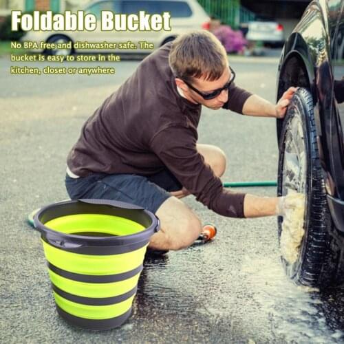 4L/10L Collapsible Bucket Portable Folding Bucket Water Container with Sturdy Handle for Hiking Backpacking