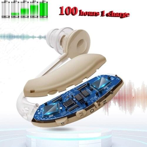 Bluetooth Hearing Aids Deaf Voice Loudspeaker Elderly Deaf Micro BTE Stealth Amplifier TV Game Call Rechargeable 100 Hours