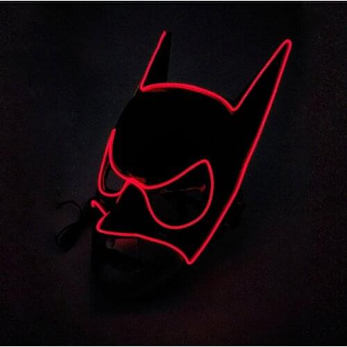 Glowing Bat Super Hero Mask Cosplay Party Supplies Luminous EL Wire Mask Ten Colors Optional