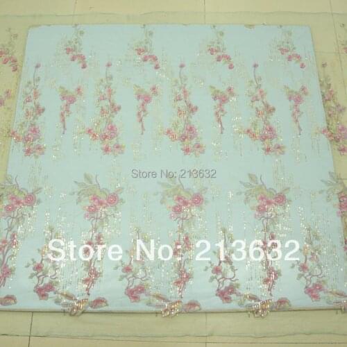 POz25 textile transparent net spot sequins embroidery fabric computer Sequin embroidery cloth fashion textile Sequin cloth yarn