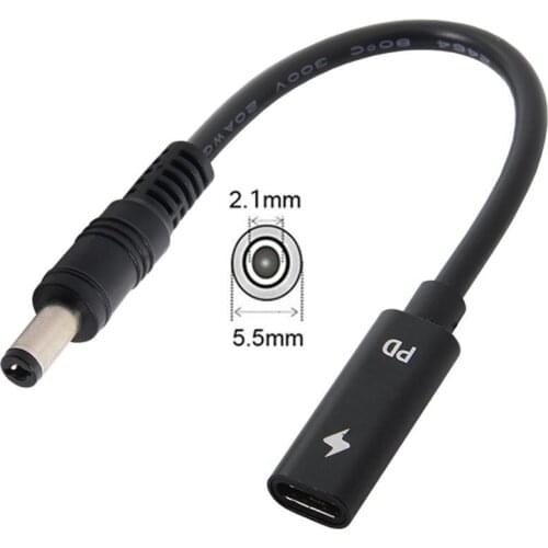 USB3.1 Type C USB-C Female Input to DC 5.5*2.5mm 5.5*2.1 4.8*1.7 Power PD Charge Cable fit for Laptop 18-20V