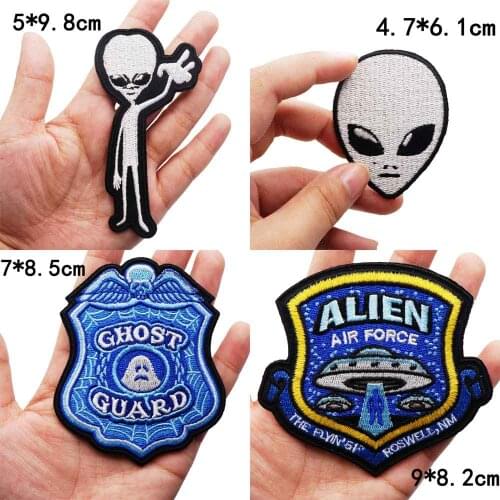 GHOST GUARD ALIEN AIR FORCE Embroidered punk biker Patches Clothes Stickers Apparel Accessories Badge